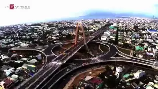 Cầu vượt 3 tầng ở Đà Nẵng nhìn từ flycam - Diaoconline24h