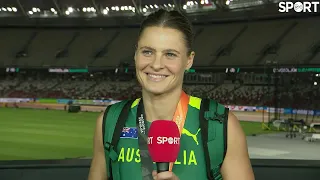 Nina Kennedy on sharing the Pole Vault Gold Medal with Katie Moon!
