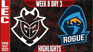 G2 vs RGE Highlights | LEC Spring 2022 W8D3 | G2 Esports vs Rogue