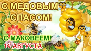 🍯С МЕДОВЫМ СПАСОМ! ПУСТЬ БУДЕТ ЖИЗНЬ КАК МЁД СЛАДКА!  🐝С МАКОВЕЕМ! 🌹Поздравления Медовый спас Песня