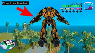 Secret Transformers Robot in GTA Vice City ! Hidden Place #GTAVC Bumble Bee Robot Cheat