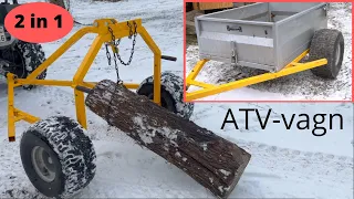 ATV trailer and log hauler in one. The best ATV-trailer for your quad.