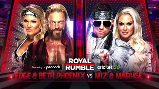 WWE Royal Rumble 2022 Match Card Edge & Beth Phoenix Vs The Miz & Maryse