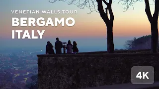 Bergamo, Italy – Relaxing Walk At Sunset 4K