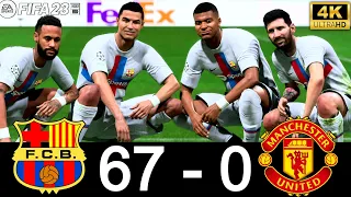 FIFA 23 - BARCELONA 67 - 0 MAN UNITED - MESSI, RONALDO, HAALAND, MBAPPE, NEYMAR ALL STARS - 4K