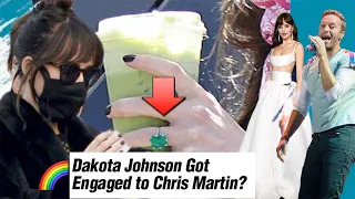 Dakota Johnson shows off Large Ring on Wedding Finger. She Got Engaged to Chris Martin