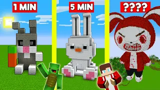 RABBIT Build Battle In Minecraft - NOOB VS PRO CHALLENGE - Maizen Mizen Mazien Parody