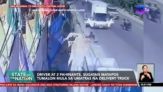 Driver at 2 pahinante, sugatan matapos tumalon mula sa umatras na delivery truck | SONA