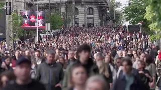 Serbians stage mass rally after two mass shootings