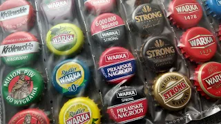 Poland - my collection of beer caps + unpacking the package (subtitles)