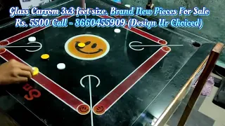 Glass Carrom Champion Board