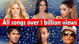 All songs  over 1 billion views   April 2021