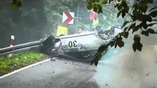 Mitsubishi Lancer EVO X heavy crash-Polish rally