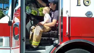 Firetruck Siren and Horn Toddler in the Drivers Seat