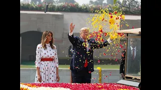 US President Trump pays tribute to Mahatma Gandhi at Rajghat