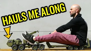 FULL METAL MILITARY RC TRUCK & TRAILER - CAN PULL AN ADULT *NOT CLICKBAIT*