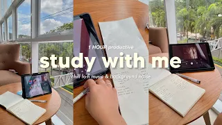 1 HOUR study with me at the library📚- aesthetic lo-fi music, real time, background noise, etc. ☁️
