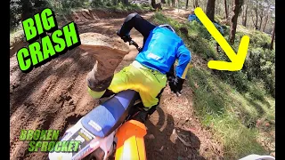 Crashed the dirt bike at Mt Kembla motocross track KTM 350 VS YZ85.