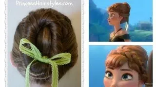 Frozen Hairstyles, Anna Coronation Bun, Disney Inspired