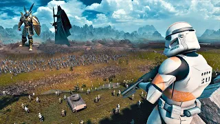 7,000,000 MORDOR ARMY ATTACK 212th CLONE TROOPER CASTLE - Epic Battle Simulator 2 - UEBS 2