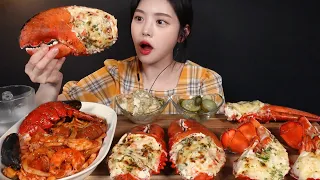 SUB)대왕 치즈버터구이 랍스터 먹방!🦞 매운 해산물 파스타까지 오늘도 힐링타임,,🌟 Butter-grilled Giant Lobster Seafood Pasta Mukbang