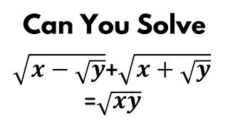 Interesting Radical Equation in Algebra - Math Olympiad - Viewer Suggested