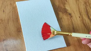 How to Paint a Flower in the Sunset / Acrylic Painting for Beginners/ Sunset Acrylic Painting