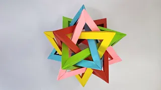 Origami FIVE TETRAHEDRONS by Thomas Hull | Origami geometry