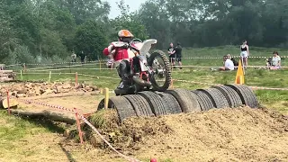 TBEC Enduro race Abbotsley arena 12th May 2024 trackside - logs log Pitt & tyres