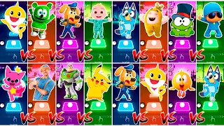 Baby Shark 🆚 Toy Story 🆚 Sheriff Labrador 🆚 Gummy Bear. 🎶 Tiles Hop EDm Rush!