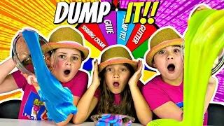 DUMP IT Slime Challenge!!  Kids Play Mystery Dump It SLIME Challenge Game!