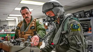 Skilled US B-1B Lancer Bomber Aircraft's Flight Crew Prepare For The Mission