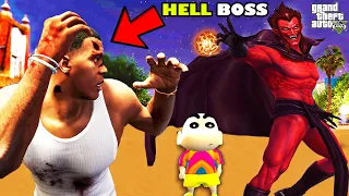 Franklin Fight RED DEVIL BOSS To Help SERBIAN DANCING LADY in GTA 5 | SHINCHAN and CHOP