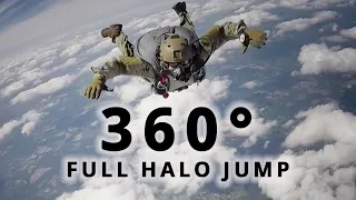 Full HALO jump 360° video - High altitude low opening jump with Lithuanian Special Forces