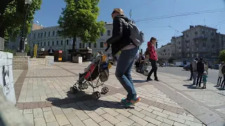 2016-04-28 Ode to Kyiv. Downtown city walk on a beautiful sunny spring day: streets, cars, people