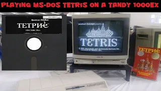 Playing MS DOS Tetris On A Tandy 1000 EX