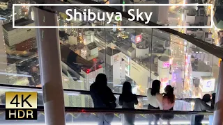 【4K HDR】Shibuya Sky walking tour at night. TOKYO, JAPAN.