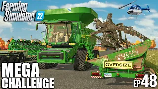 Harvesting SUNFLOWERS with OVERSIZE Header | MEGA Challenge | Timelapse #48 | Farming Simulator 22