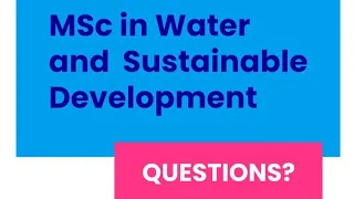 1st webinar on our MSc in Water and Sustainable Development