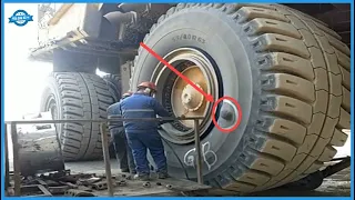 How To Properly Patch A Punctured Super Big Tire | Tyre Repair. Production Process Of Truck Wheel