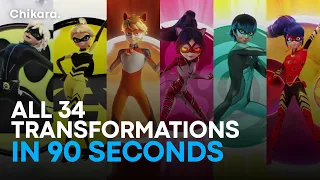 ALL TRANSFORMATION sequences from MIRACULOUS LADYBUG | FANMADE | Season 1 to Season 4