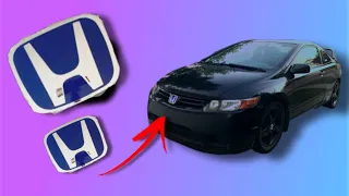 Blue JDM Honda Civic Emblem Install | Review