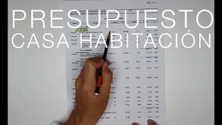 PRESUPUESTO DE UNA CASA HABITACIÓN