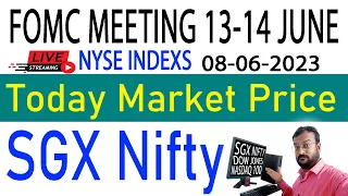 FOMC MEETING ON 13-14 JUNE 2023 - SGX NIFTY OR US INDEX EFFECTIVE? 08-06-2023 #dowjones #sgxnifty