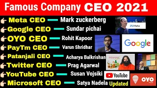 CEO 2021 Current Affairs in English | India & World Affairs | Ceo of Famous Companies 2021