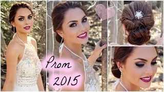 Get Ready With Me for Prom 2015! Soft Smokey Eyes & Easy Updo - Jackie Wyers