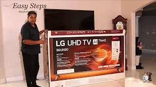 Unboxing Costco LG 86" inch TV and Detailed Installation Tutorial | How To Mount a TV on The Wall