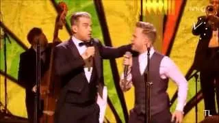 Robbie Williams & Olly Murs with "I Wanna Be Like You" Royal Variety 2013, London