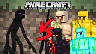 [1vs1 Battle] MUTANT ENDERMAN vs ALL GOLEM in Minecraft (Minecraft Mob Battle)