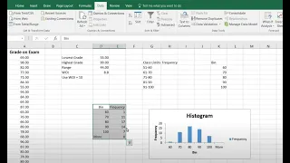 Frequency Distribution and Histogram for Quantitative Data in Excel